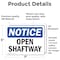 Signmission Open Shaftway, 7 in W x Rectangle, Vinyl Decal OS-2PACK-NS-D-57-L-17014 - alternate 6